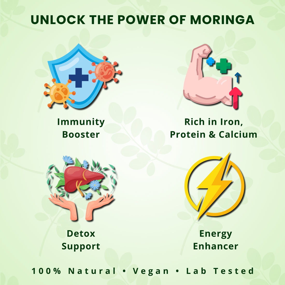 VaidyaRoots Organic Moringa Leaf Powder – 100g | Ayurvedic Superfood for Energy, Immunity & Detox