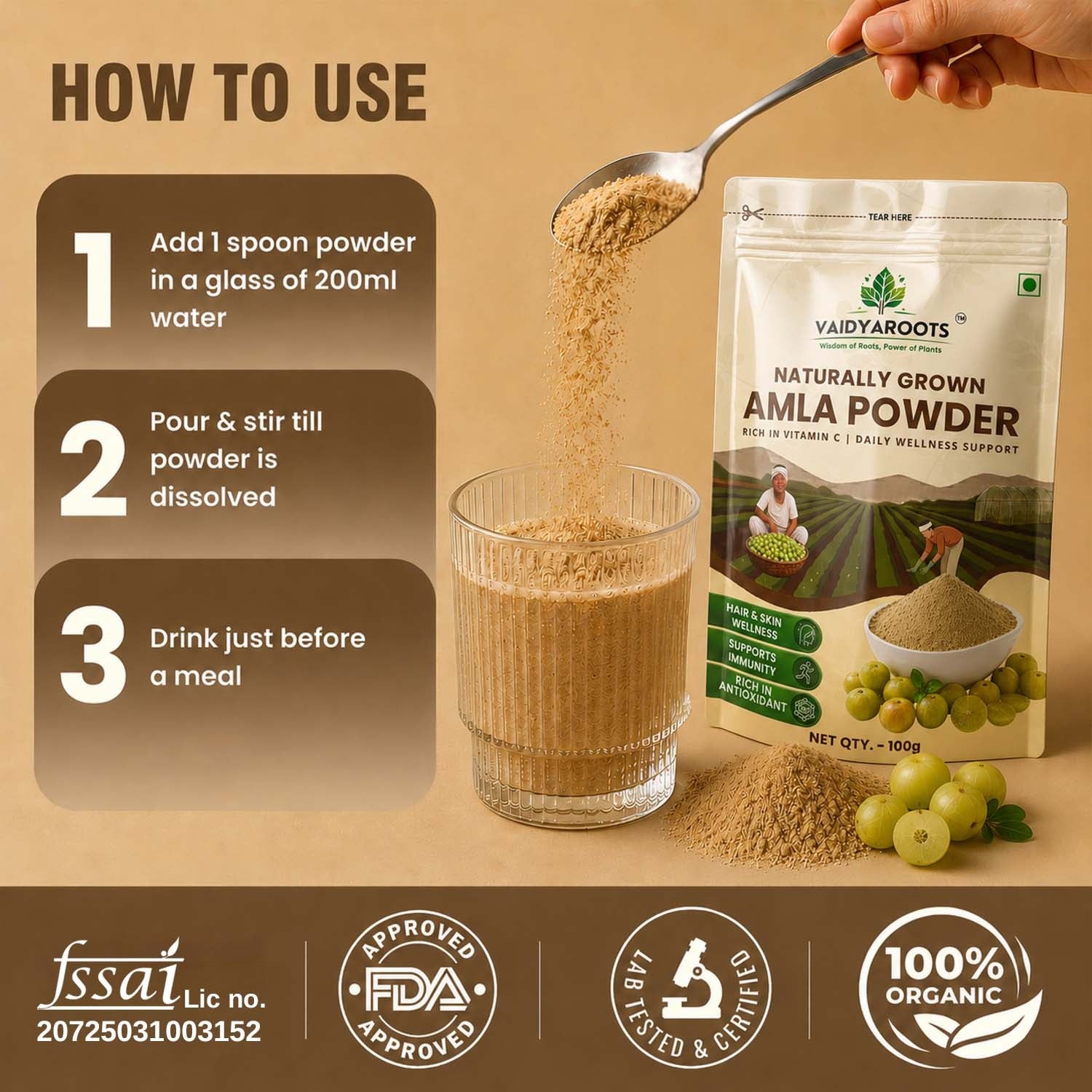 VaidyaRoots Amla Powder View 8
