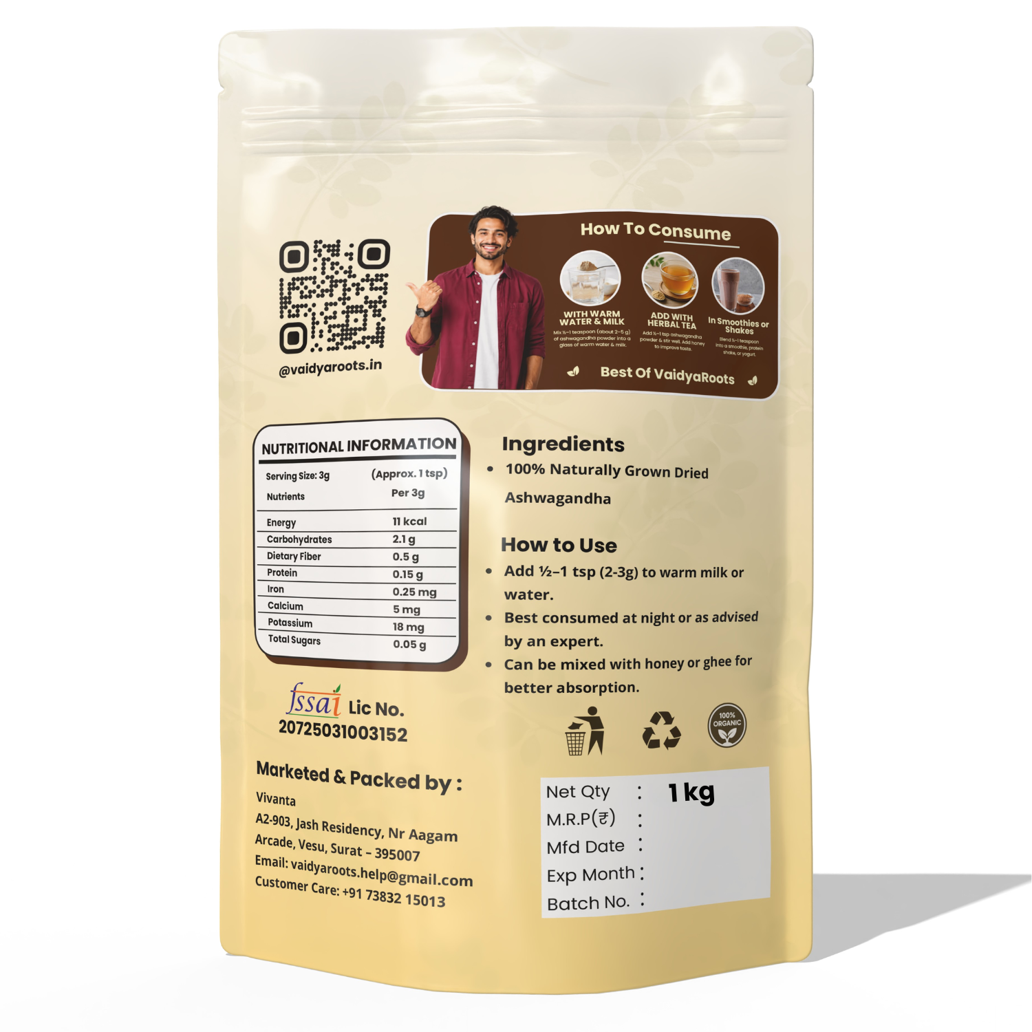 VaidyaRoots Ashwagandha Powder View 2