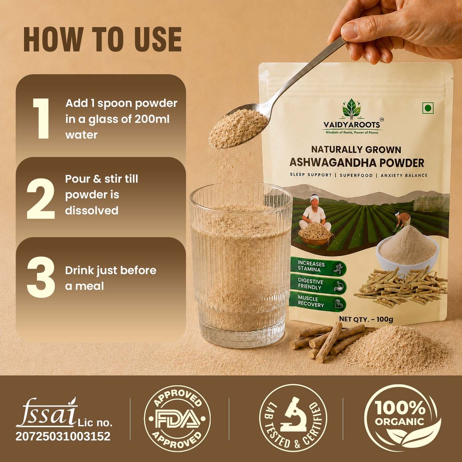 VaidyaRoots Ashwagandha Powder View 8