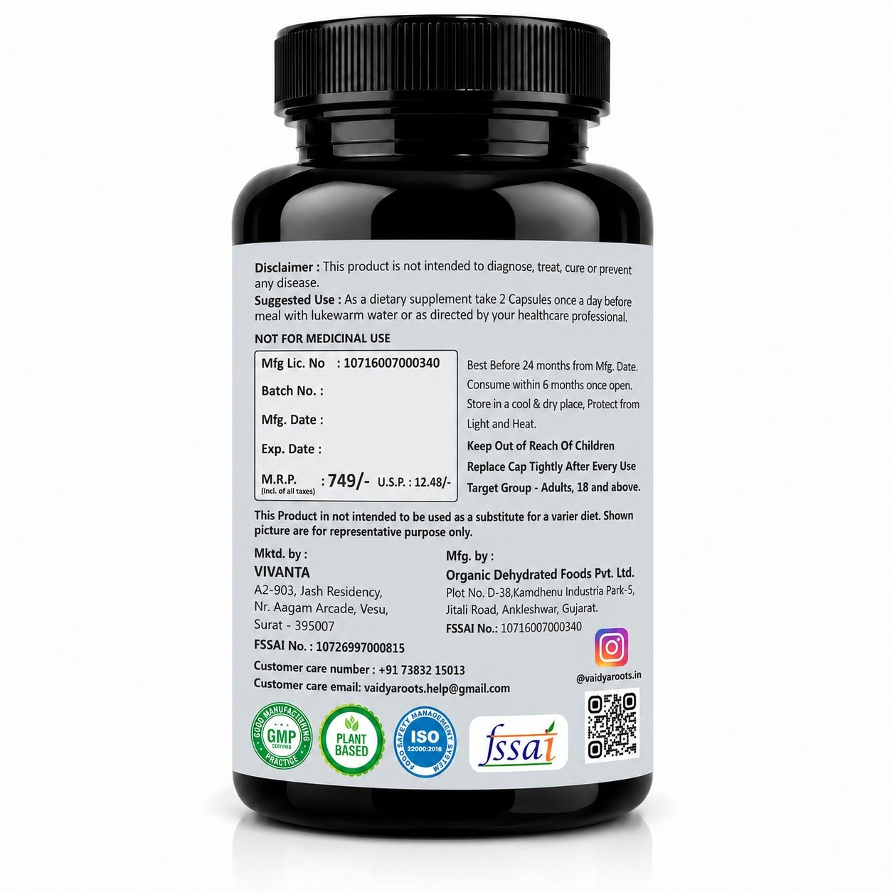 VaidyaRoots Gokshura Capsules View 2