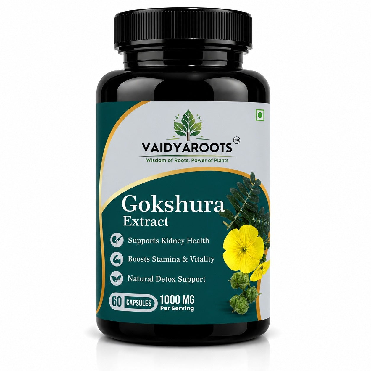 VaidyaRoots Gokshura Capsules Front View
