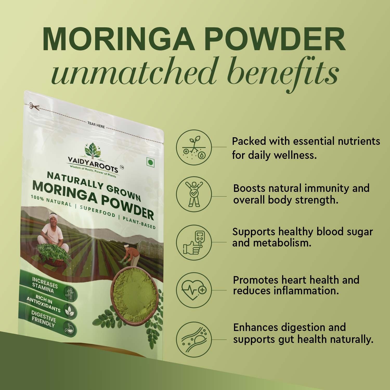 VaidyaRoots Moringa Powder View 10