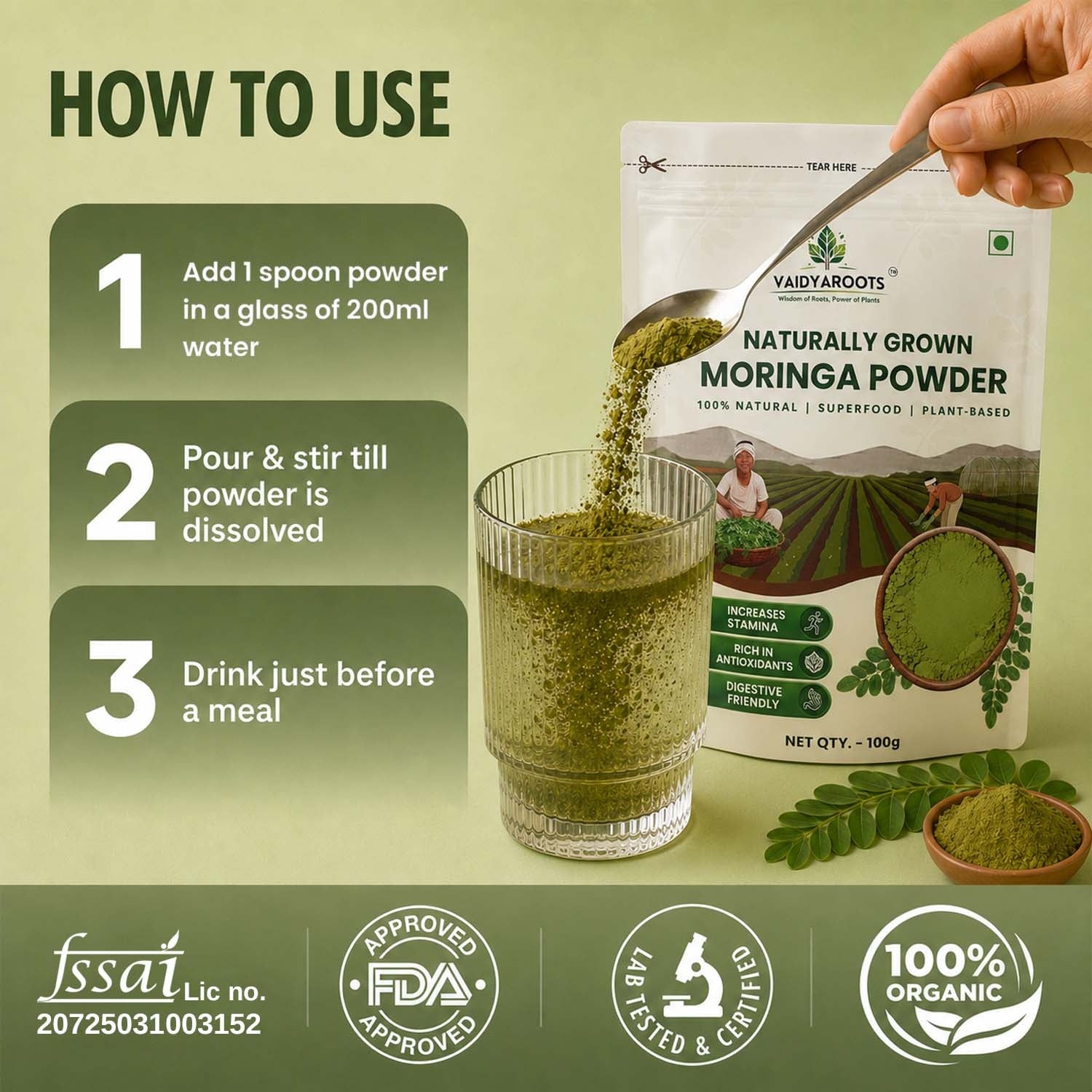 VaidyaRoots Moringa Powder View 8
