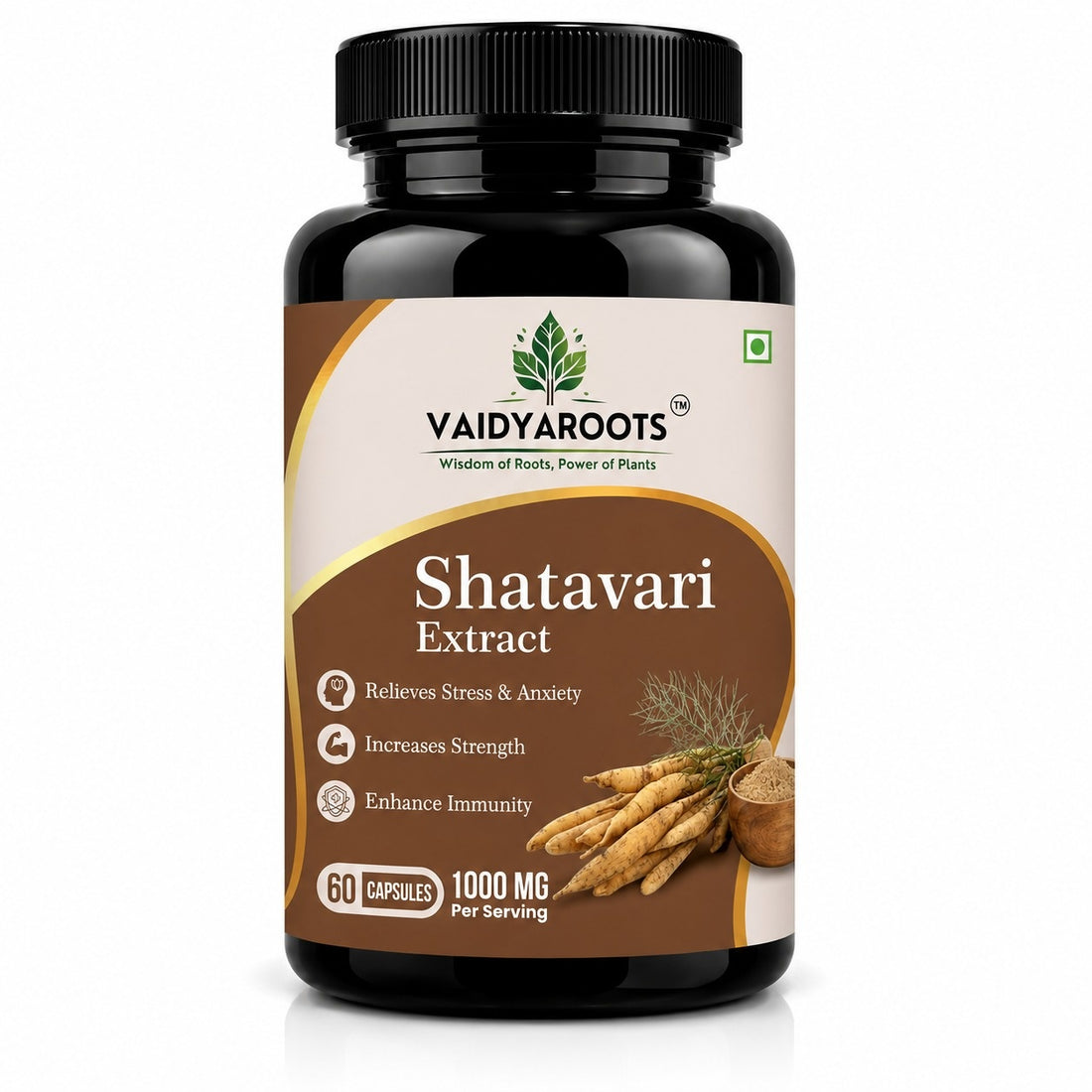 VaidyaRoots Shatavari Capsules Front View