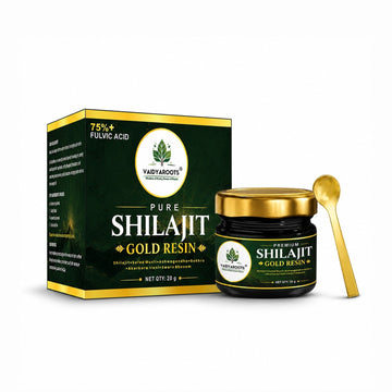 VaidyaRoots Shilajit Gold Resin Front View