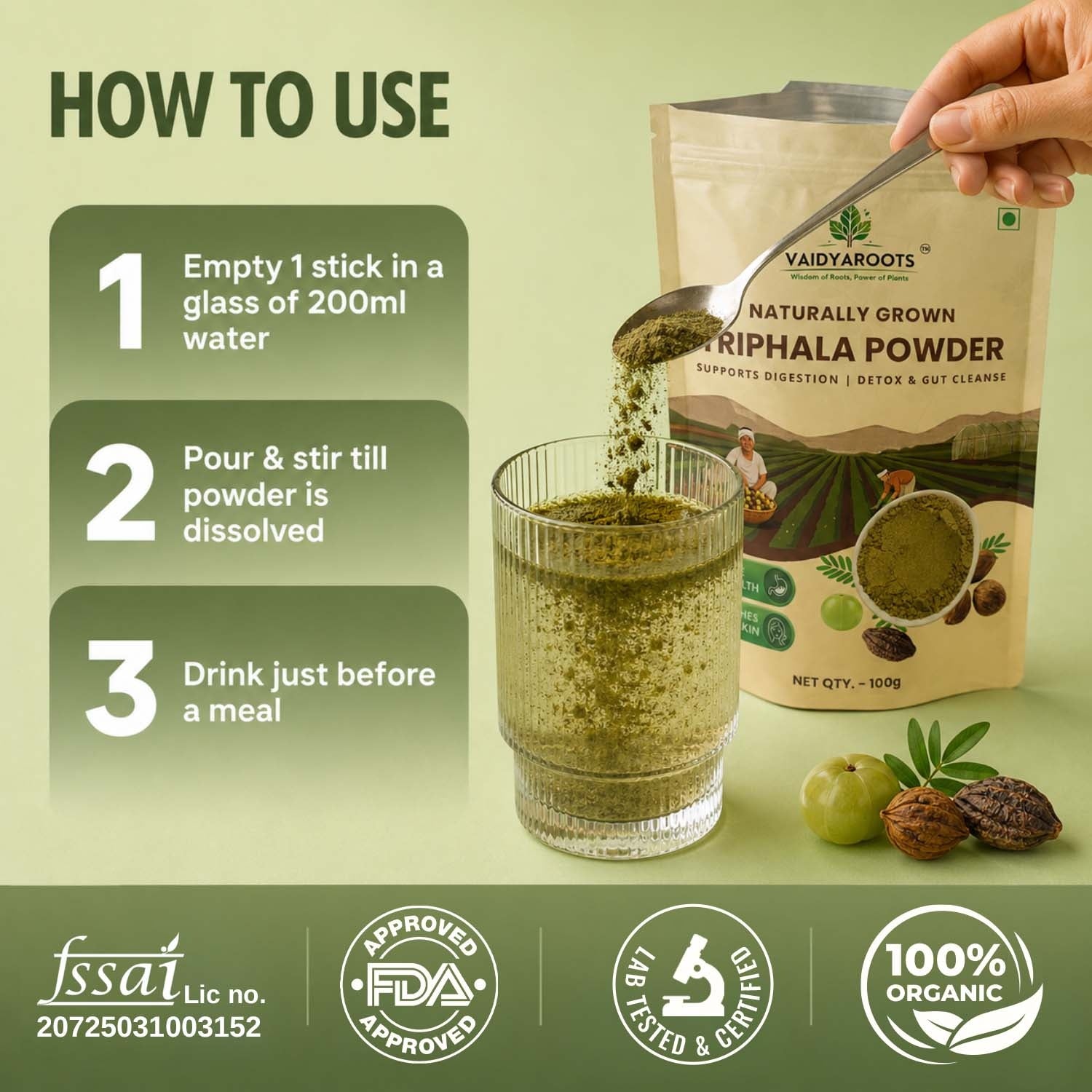 VaidyaRoots Triphala Powder View 3